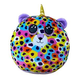 TY Squish-A-Boos Plush GISELLE the Rainbow Leopard 10" Squishy Soft